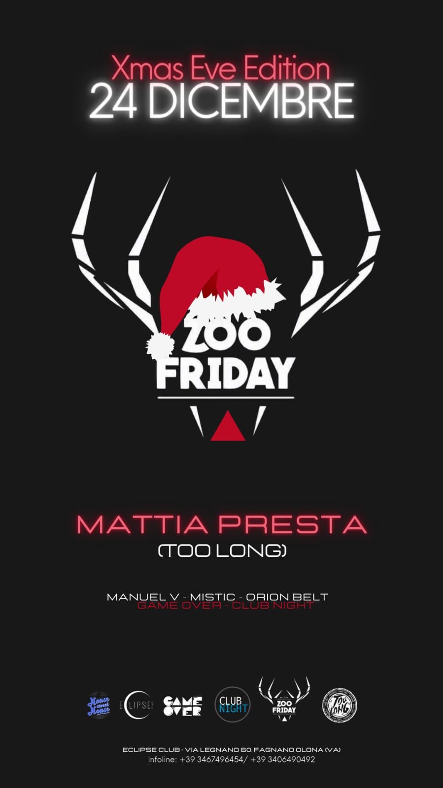ZOO FRIDAY presenta : XMAS EVE EDITION con MATTIA PRESTA