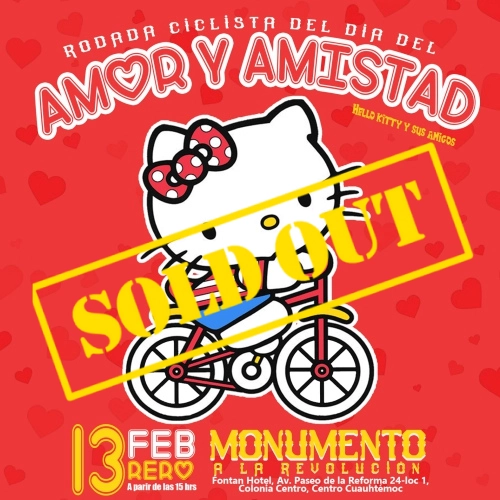 RODADA CICLISTA DE HELLO KITTY SAN VALENTIN ( CUPO LIMITADO )