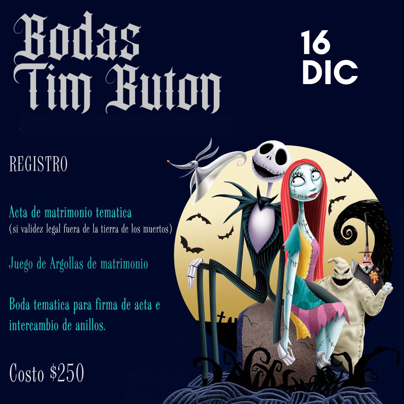 Bodas de Tim Burton en CDMX -16 Diciembre