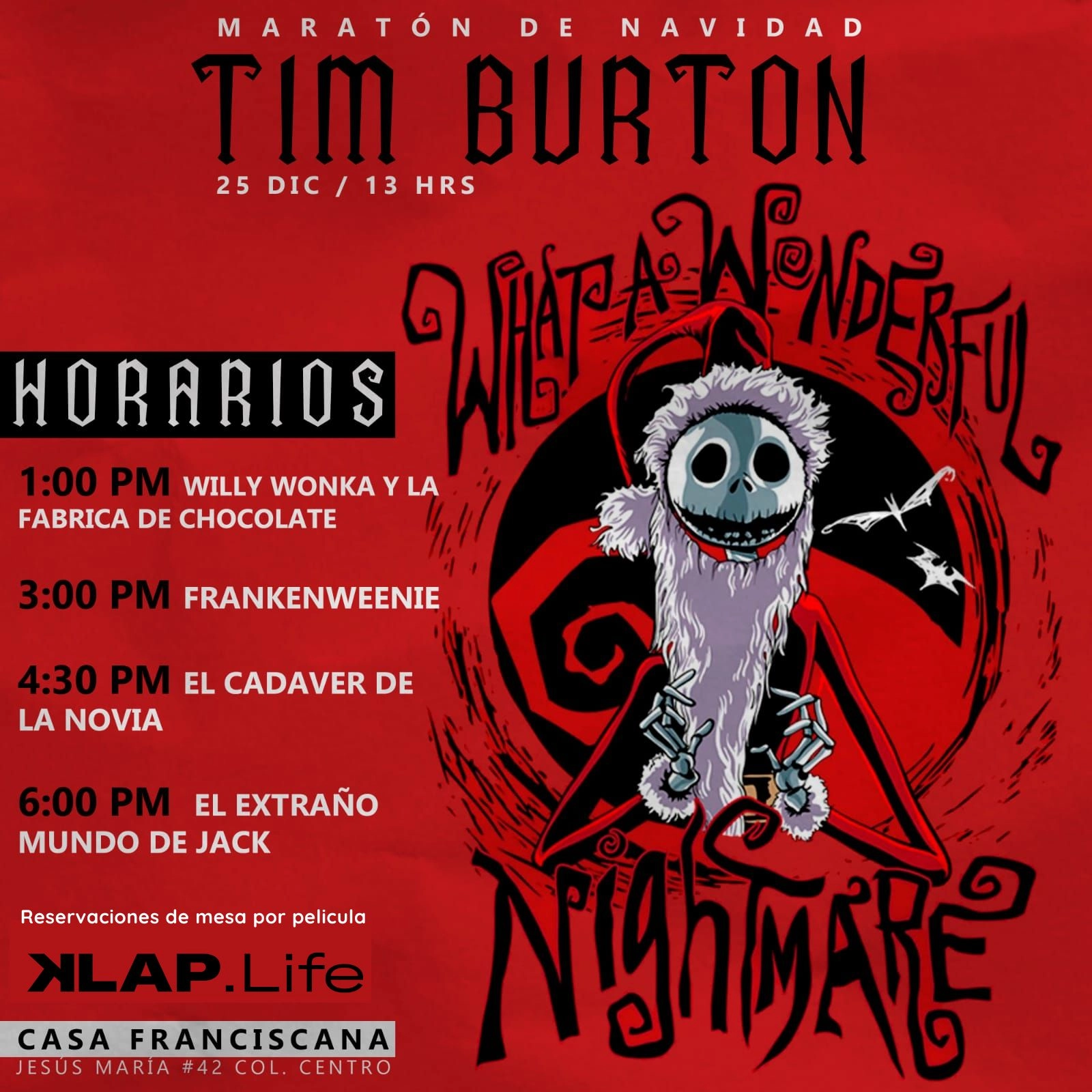 MARATON DE NAVIDAD TIM BURTON - WHAPA WONDERFUL