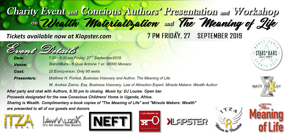Charity Event and Presentation of Wealth Materialization and The Meaning of Life