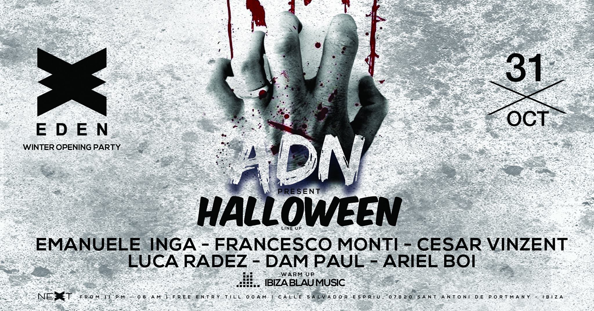 Halloween Ibiza, hosted by ADN @ EDEN